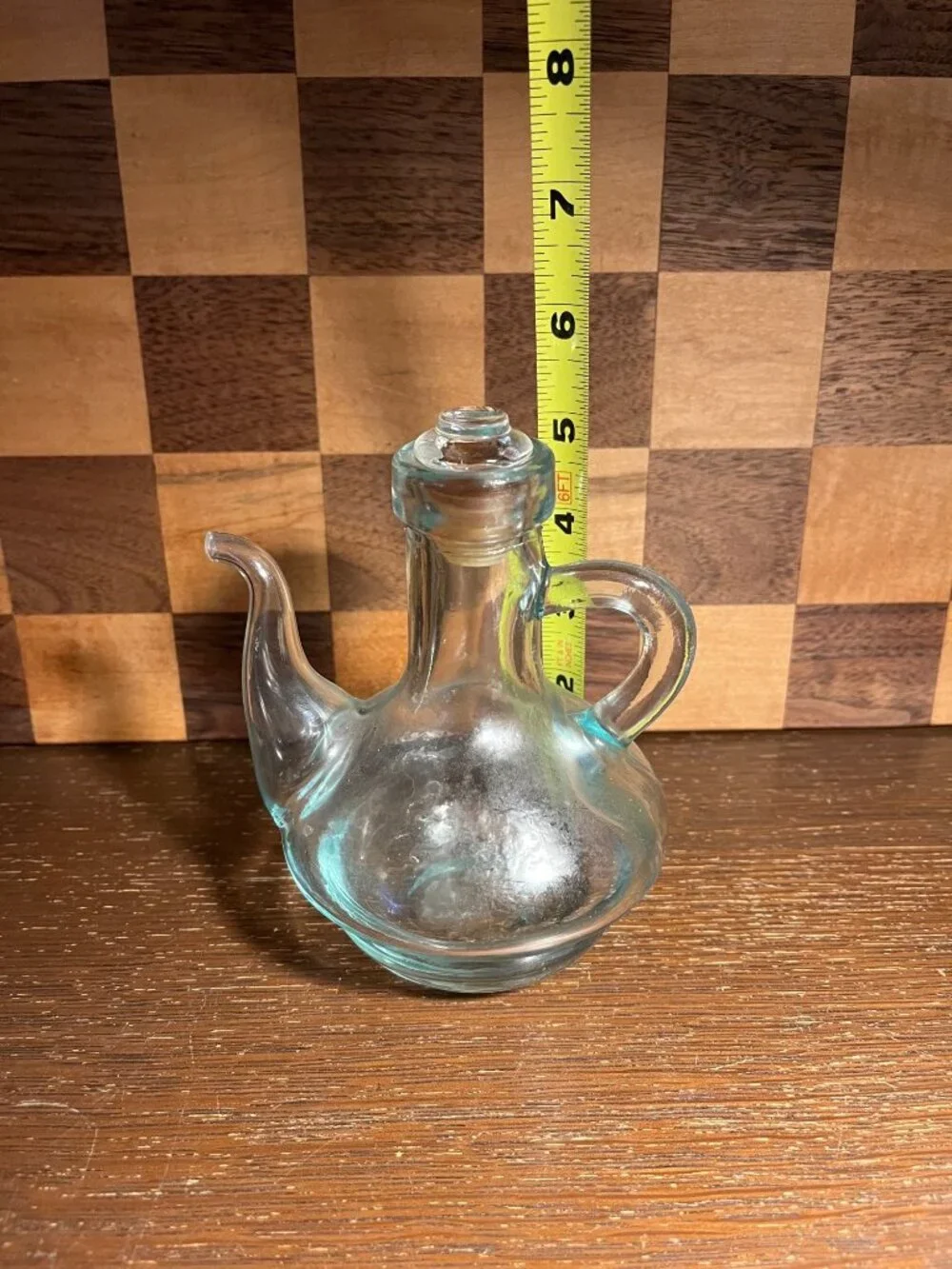 Green Handblown Recycled Glass Cruet Made in Spain A614